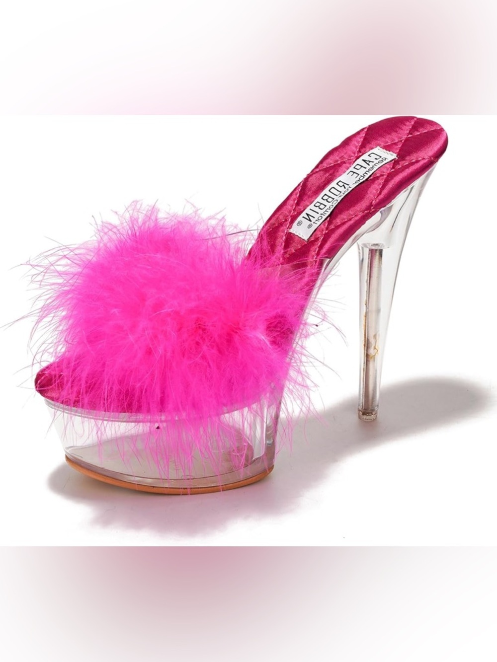 Cape Robbin Maren Fluffy Transparent Platform Stiletto High Heel
